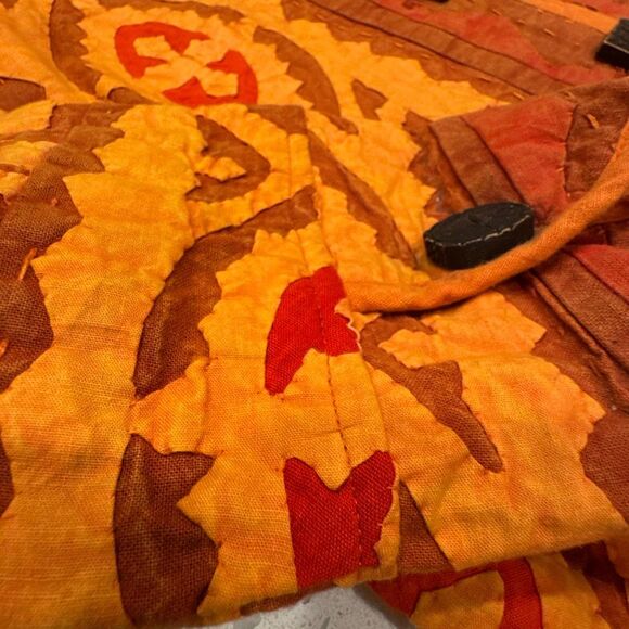 The Territory Ahead Women's Quilted Pieced Aztec Boxy Jacket Brown Orange XS - Picture 6 of 7